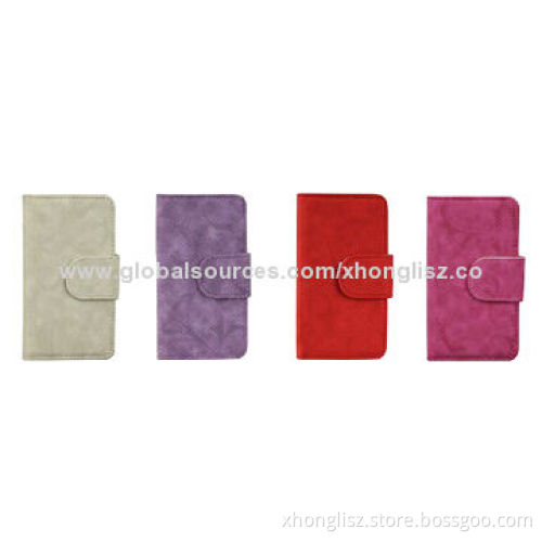 Flip leather case for iPhone 5/5s, OEM & ODM are welcomed